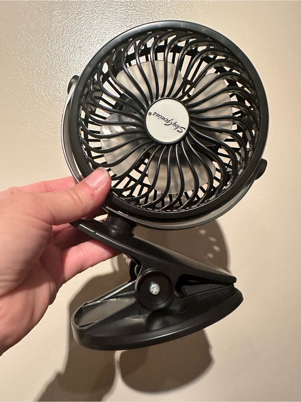 Black Sky Genius Clip-On Personal Fan with Adjustable Head